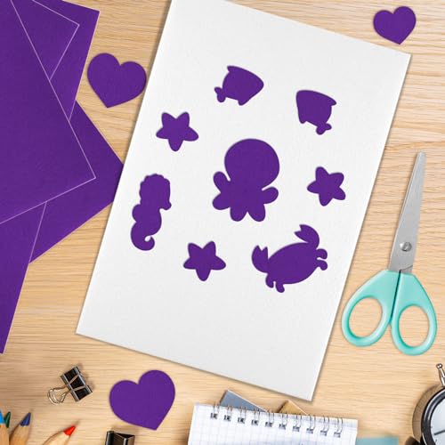 10PCS Purple Self Adhesive Felt Fabric Sheets Sticky Felt Sheets for Craft Supplies Art Home Making（8.3" x 11.8"/20 x 30cm） - color: Purple