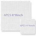 12 Pcs 13 Mesh Mono Needlepoint Canvas, White, Cotton(8"x8"&4"x4") - size: 13mesh 8"x8"&4"x4"