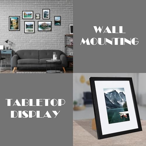 Hongkee 7x10 Frame with Real Glass - Display 5.5 x 8.5 Diploma Frame with Mat or 7 x 10 without Mat, Photo Frame for Wall or Table Top Display(Black, 3 Pack) - color: Black, size: 7x10 in