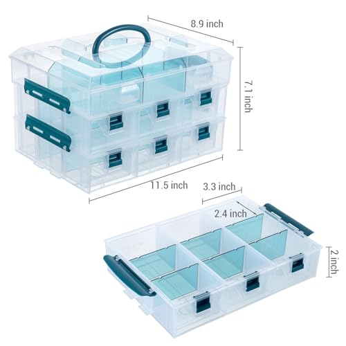 MyGift 11 Inch Craft Storage Organizer Case With 6 Drawers - color: Blue