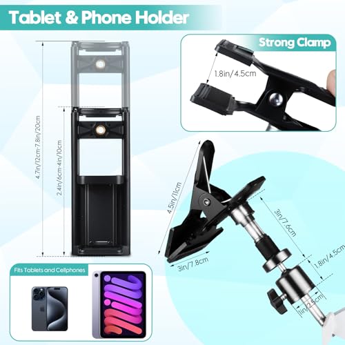 Embroidery Hoop Stand Adjustable Embroidery Stand Metal Embroidery Hoop Clamp Table Stand Suitable for Embroidery Hoops and Phone or Ipad(White) - style: White