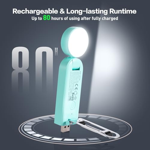VAVOFO USB Rechargeable Book Light, Bookmark Clip on LED Reading Light - color: Powder Green