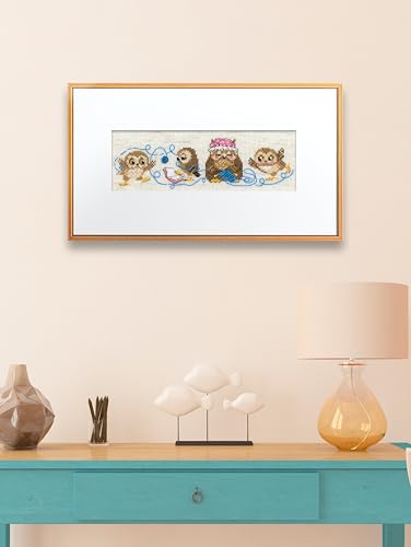 RIOLIS 1936 Owl Family Counted Cross Stitch Kit 9.5 x 3.25 in - style: The Owl Family 1936