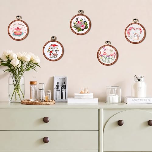 TSV 3in Small Round Embroidery Hoop 10 Pack-Mini Ring for Ornaments & Gifts