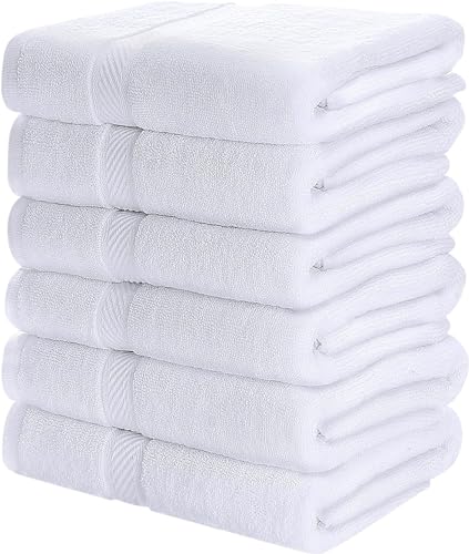 Simpli-Magic 79404 Bath Towels, White, 25x50 Inches Towels for Pool, Spa, and Gym Lightweight and Highly Absorbent Quick Drying Towels, 25 in x 50 in - style: Bath Towels