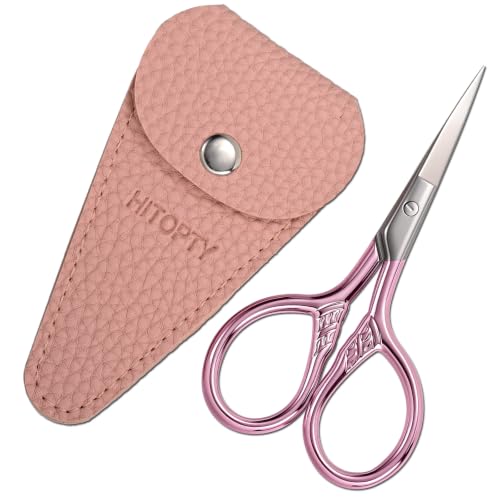 Small Pointed Scissors for Women Men Facial Hair, Beard, Mustache - color: Pink