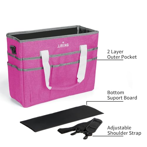JJRING Craft Organizer Tote Bag Large Art Storage Caddy Deep Red - color: Deep Red, size: Large