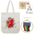 Canvas Tote Bag Embroidery Kit, Embroidery Kits for Beginners, Arts and DIY Crafts Embroidery Starter kit, Include Stamped Embroidery Bag, Threads, Embroidery Tools (Beige Bag with Pomegranate) - color: Beige Bag with Pomegranate