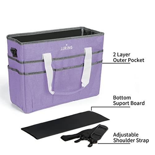JJRING Craft Organizer Tote Bag Large Art Storage Caddy Lilac - color: Lilac, size: Large
