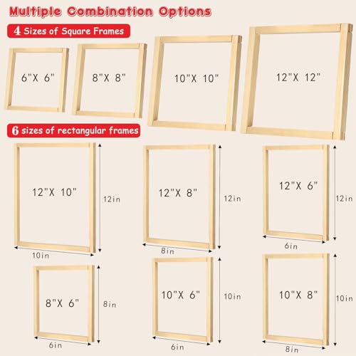 16 Pcs 4 Sets Stretcher Bars for Needlework Canvas Stretcher Bars 10 Different Size Combinations Embroidery Stretcher Bars for Cross Stitch Frame Set with Thumbtack and Remover Tool(Small Size) - size: samll