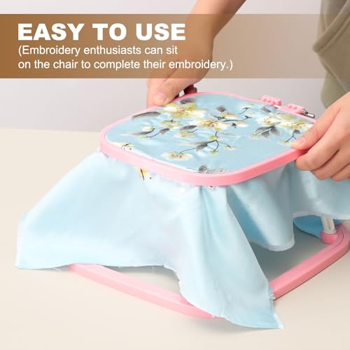 PATIKIL 9.4" x 8.7" Square Embroidery Hoop Stand, Adjustable ABS Plastic Cross Stitch Stand Hands-Free 2-Tier Embroidery Hoop Holder Punch Needle Frame for Sewing Needlework, Lavender - color: Lavender, size: 9.4" x 8.7"