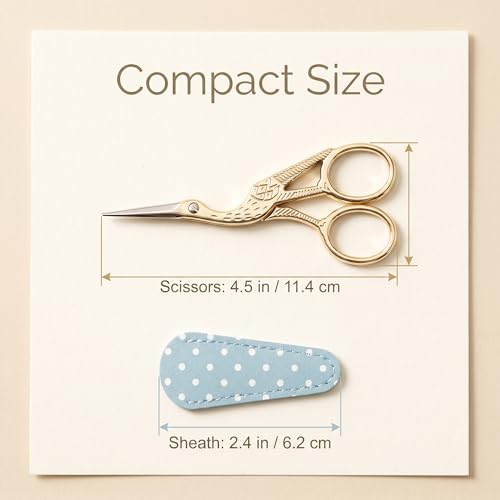BIHRTC Small Craft 4.5Inch Embroidery Sewing Scissors Stainless Steel - style: Vintage Gold Bird