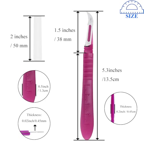 HAHIYO Pink Seam Ripper Ergonomic Grip Thread Stitch Remover Sewing Stitch Cutter Thread Ripper Unpicker Sewing Accessory Supply for Crafting Notions Quilting Hem with Built-in Ruler, 5.3-Inch 2PCs
