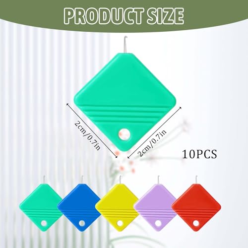 10 PCS Needle Threaders, Automatic Needle Threader for Sewing Machine Square Plastic Self Threading Needles Threader Tool for Embroidery Floss, Hand Sewing, Cross-Stitch Craft, Fits All Needles Sizes - style: Square