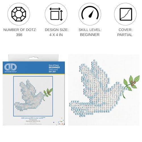 DIAMOND DOTZ Dove of Peace Christmas Diamond Painting for Adults with Gems