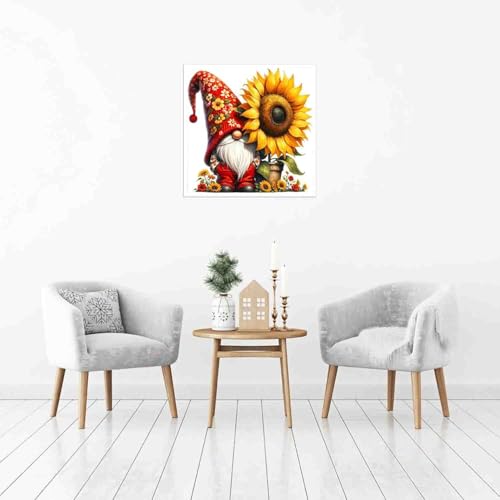 DYAIANGMU Gnome Stamped Cross Stitch Kit for Adults 13.7x13.7 inches - color: gnome-23