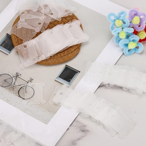 400 PCS Embroidery Floss Bobbins Embroidery Thread Organizer Plastic Floss Bobbins Embroidery Thread Cards for Cross Stitch - color: Clear