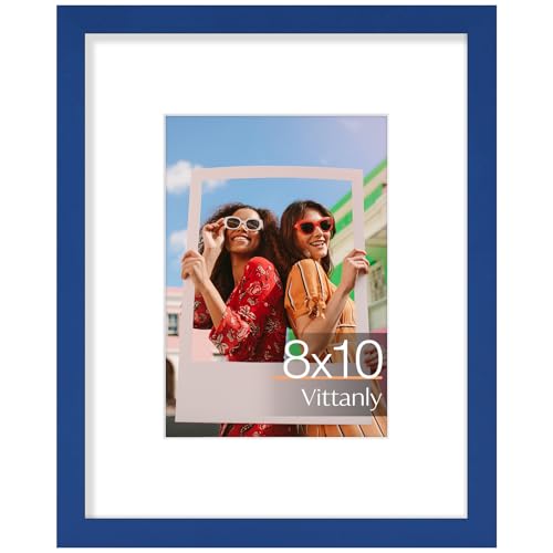 Vittanly 8x10 Picture Frame, Matted for 5x7 Photos, Royal Blue - color: Royal Blue, size: 8x10