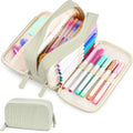 Sooez Big Capacity Pencil Case Pen Pouch, Soft Corduroy Pencil Bag - color: Green