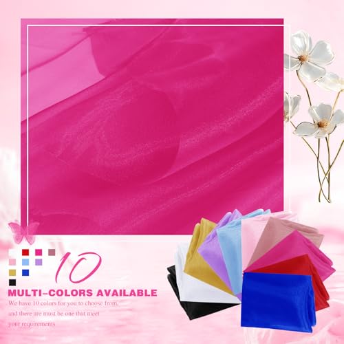 VACVELT Hot Pink Sheer Organza Fabric by The Yard 60" Wide (1 Yard) - color: Hot Pink, size: 1 Yard