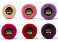 Eleganza WonderFil Size 8 Perle Cotton Embroidery Thread ''Valentine's Day'' Sampler Set - 6 Colors, 42 Yards EachQ