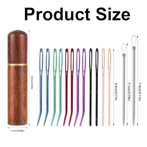 Large Eye Sewing Needles Set, Yarn Sewing Needle Sharp Tapestry Needles Tapestry Needle Bent Needles Hand Knitting Needles Bent Tip Yarn Needles for Hand Knitting