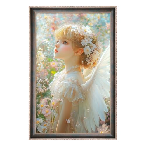 12x18 Frame Vintage Green, Ornate 18x12in Picture Frame with Floral Trim, for 12 x 18inch Gallery Photo Pic with HD Plexiglass, 1.6in Widen 0.8in Thick, Horizontal Vertical Wall Display - color: Vintage Green, size: 12x18in