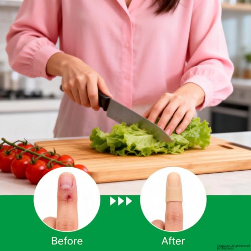 Kris-kikomy Gel Finger Protectors Finger Caps Silicone Fingertips Protection - Finger Cots Great for Trigger Finger, Finger Arthritis, Finger Cracking and Other Finger Pain Relief(Nude, Medium)