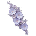 3D Flower Embroidery Beaded Applique Rhinestone Lace Patch Purple - color: Purple