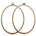 guofa 11'' Oval Embroidery Hoop for Cross Stitch, 2PCS Imitated Wood Pastic Hoops for Arts Hanging Decoration - style: 11.5"L x 8.4"W