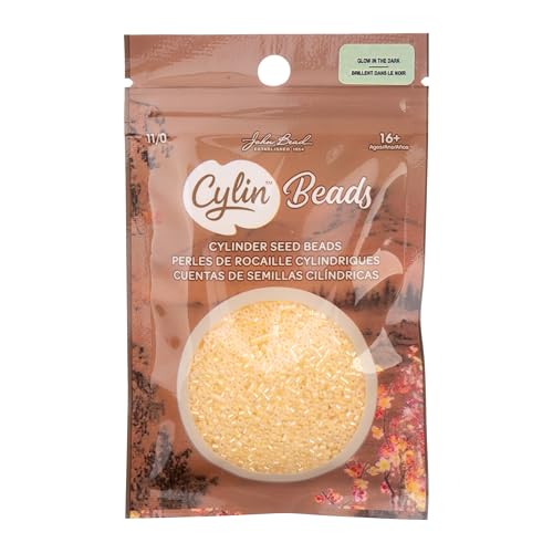 John Bead 25g Cylin Beads Light Yellow Glow in Dark AB 11/0 Glass Cylindrical Seed Beads for Jewelry Bracelets Necklaces Earrings Making Embroidery - color: Light Yellow Glow in Dark AB