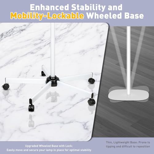 2200 Lumens Mag Lamp for Estheticians, 2-in-1 Magnifier Floor Light - color: White