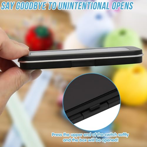 HINGTAI Magnetic Needle Holder Case with Clear Lid, Strong Built-in Magnet Secures Pins Under 10cm, Sewing Needle Organizer Box with Snap Closure, Craft Supplies Storage Gift for Sewers - color: 1Pcs-Medium