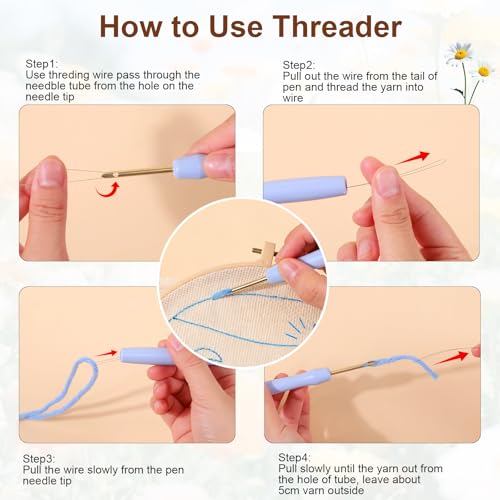 LACHLAND Punch Needle Kit for Beginners, Village Punch Embroidery DIY Craft Supplies with Hoop Yarn & Tool Handmade Wall Art Gift for Adults Teens Seniors Hobby - color: Village