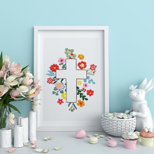 Louise Maelys Cross Embroidery Kit for Beginner(Easter Jesus) - color: Easter