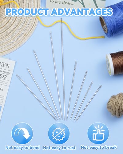 18PCS FIVEIZERO Professional Upholstery Needles, Large Sewing Needles