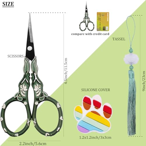 4.5" Vintage Tassel Scissors with Sheath Stainless Steel Embroidery Sewing - style: Classic