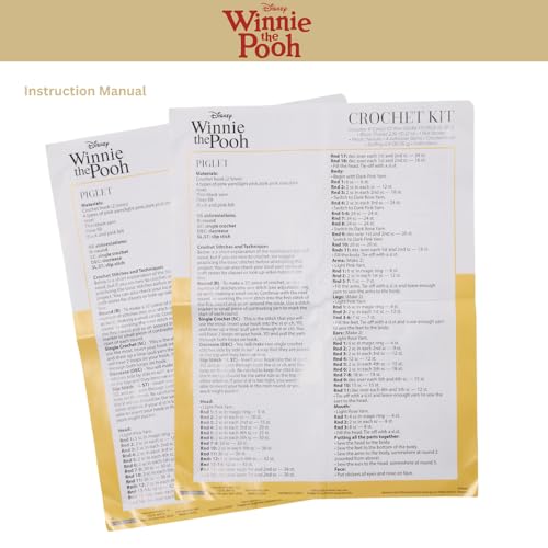 Disney Winnie the Pooh Crochet Kit for Beginners, DIY Crafts, Pooh & Piglet - color: Winnie the Pooh
