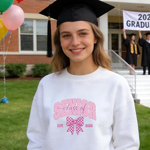 Rngmsi Dtf Transfers Ready to Press - 30 Pcs Happy Graduation 2026 Iron on Patches for T-Shirts, Iron on Stickers, Bow Heat Transfer Vinyl Decals for DIY Fabric Clothes Decor - style: Happy Graduation