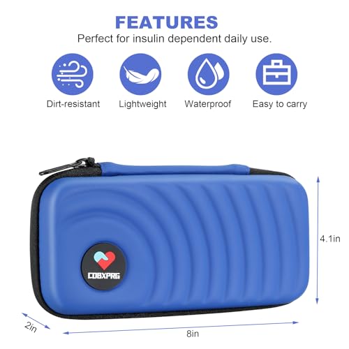CDBXPRG Insulin Cooler Travel Case, 2 Ice Pack TSA Approved Blue - color: PU-Light Blue