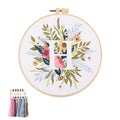 artcici Embroidery Kits Plant Flower Leaf English Letter Patterns for Beginners Adults, Full Range Embroidery Starter Kits Cross Stitch Needlework Supplies (Letter H) - color: Letter H