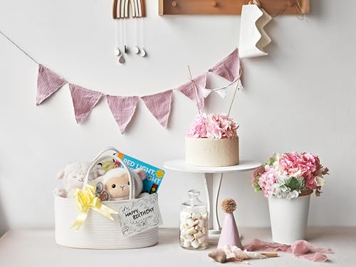 Diaper Caddy Organizer, Gift Basket for Baby Shower, Newborn Essentials - color: Off White, size: Small