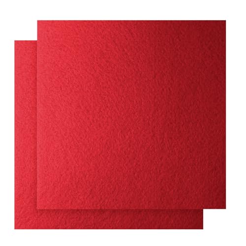 12" x 12" Felt Fabric Sheets for Crafts, Squares Felt Fabric Sheets, 1mm Thick, Non-Woven Felt Paper for DIY Sewing Craft, 2pcs (Rouge Red) - color: Rouge Red
