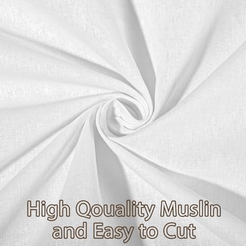 100% White Cotton Fabric 10 Yards 59 Inches Wide Cotton Quilting Fabric by The Yard, Soft Embroidery Muslin Fabrics for Sewing Material Apparel Cloth - color: White, size: 10 Yards