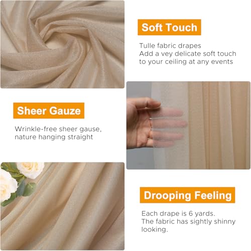 Wedding Arch Draping Fabric 1 Panel Nude Sheer Backdrop Drapes - color: Nude, size: 1 Panel