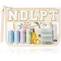 BuyCard Needlepoint Project Bag, NDLPT Clear Zipper Pouch Sewing Gifts Bag - color: Beige