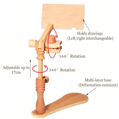 Naturezhen Embroidery Hoop Stand, 360°Adjustable Wooden Cross Stitch Holder