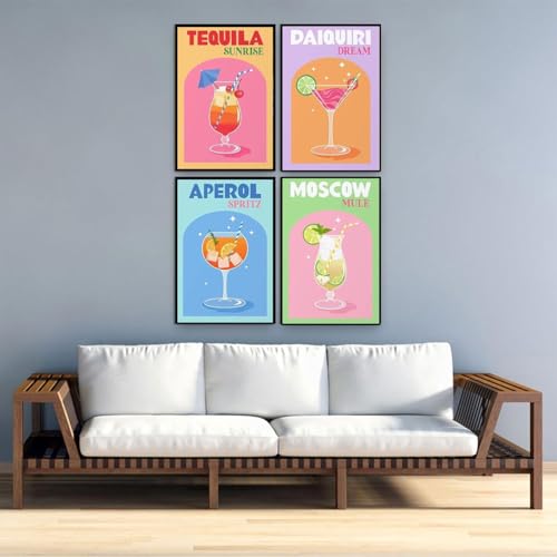 EIBEILI Diamond Art Kits for Adults-4P Wine Cocktail Diamond Painting Kits - color: 4 Pack Cocktail
