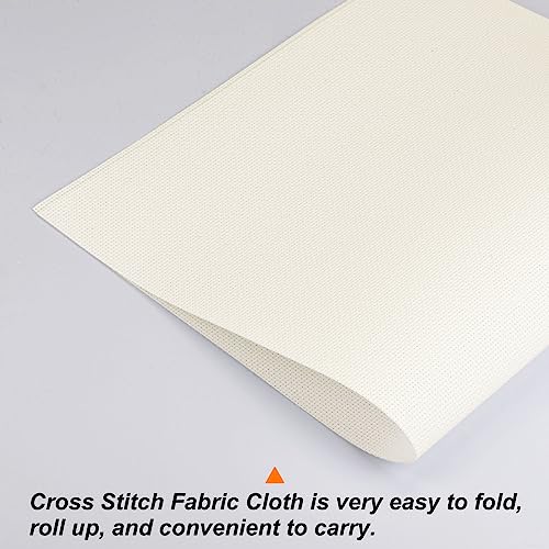 HARFINGTON 14 Count Cross Stitch Cloth Fabric 20 by 28 in Beige White - color: Beige White, size: 14 Count