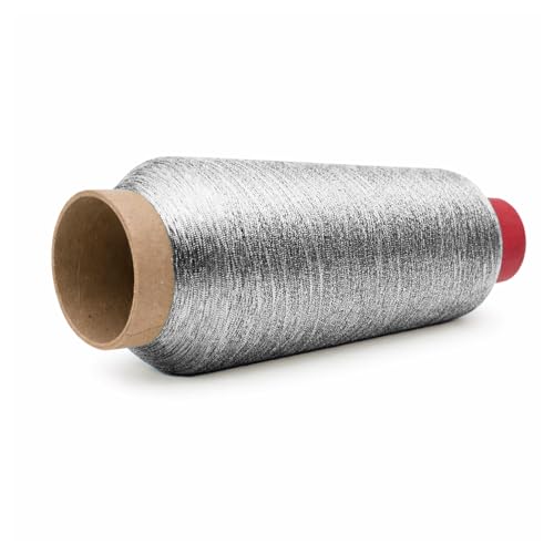 Mandala Crafts Metallic Gray Embroidery Floss for Sewing, 3281 Yard Spool - color: Gray, size: 3000M 3281 Yard